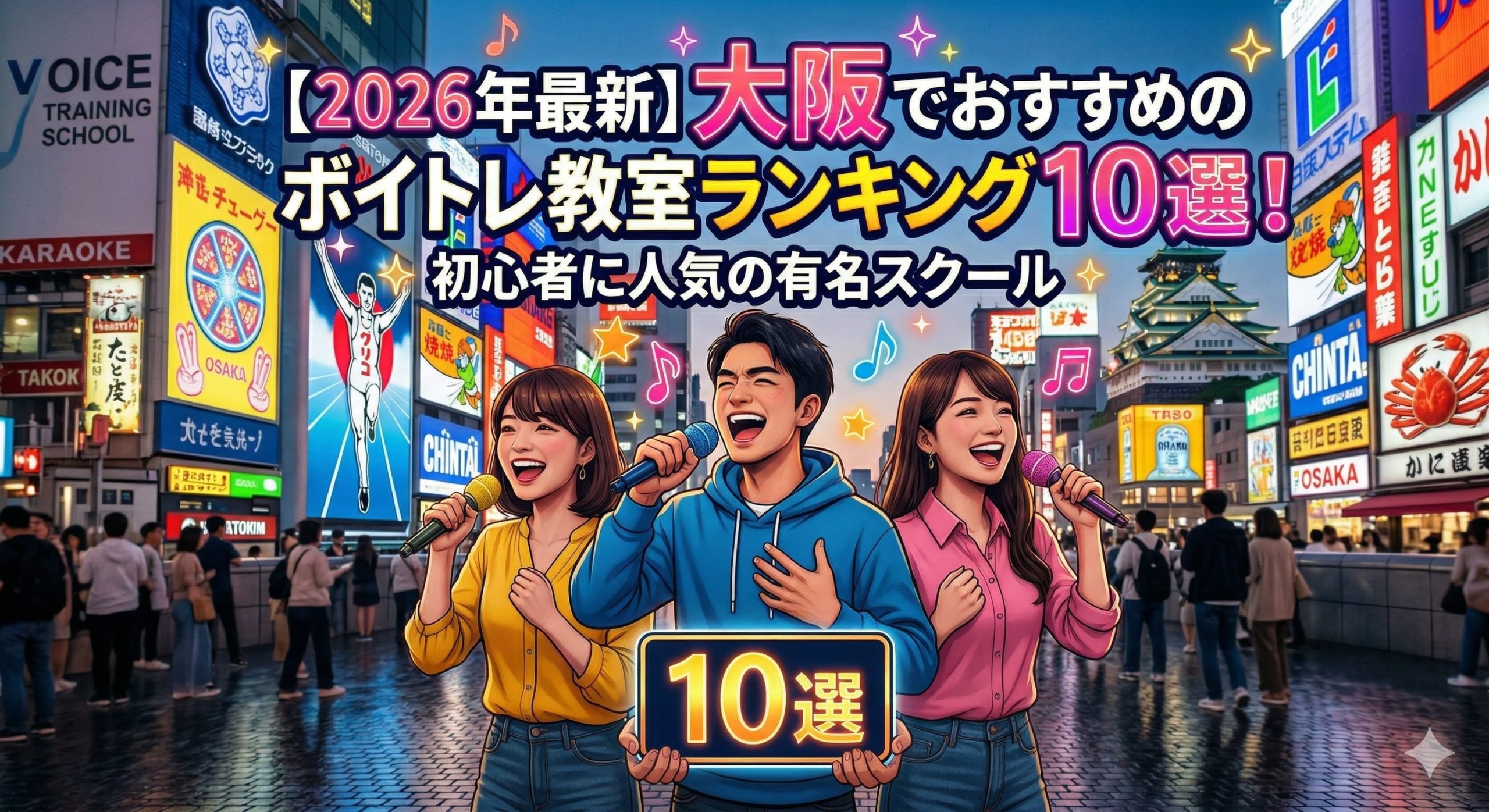 【2026年最新】大阪でおすすめのボイトレ教室ランキング10選！初心者に人気の有名スクール